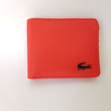 Cartera Lacoste Color Rojo, Magenta Para Caballero