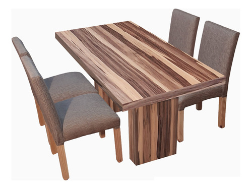 Juego Comedor Mesa Dbc 160x80+ 4 Sillas Chenille