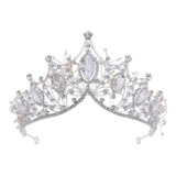Corona Fancy Tono Plata Para Novia, Princesa, Xv Años, Reina