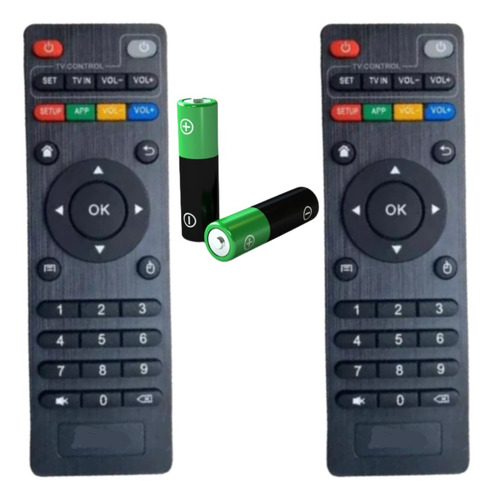 2 Controles Universal Remoto Aparelho Tv Box Smart 4k Pilhas