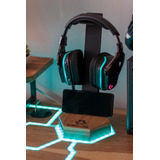 Porta Auriculares Con Usb Hierro Y Madera Diseño Gamer