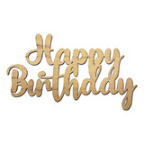 Letrero Decorativo Happy Birthday En Mdf 3mm Natural