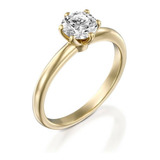 Anillo De Compromiso, Diamante Natural, Certificado, Oro18k