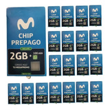 Pack 20 Chip Movistar Prepago 2gb + 100 Minutos Sim Card