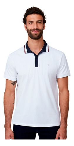 Camisa Polo Dudalina Piquet Regular In24 Off White Masculino