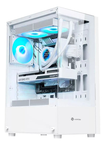 Gabinete Gamer Branco Mid Tower Rgb Atx  Vidro Gb1793 Hayom