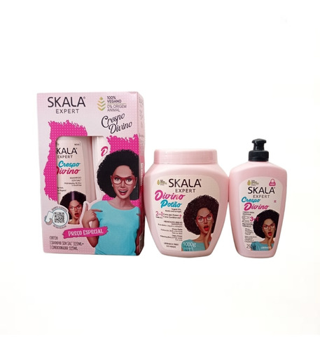 Skala Crespos Divinos Shampoo, Acond, Crema 2 En 1 Y Crema 