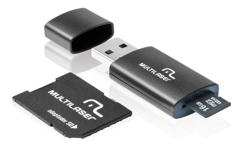 Pen Drive 16 Gb Kit 3 Em 1 Class 10 - Mc112 - Multilaser Cor Preto