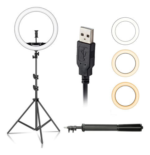 Ring Light Led Grande Kit Iluminador 36cm 14 Polegadas Tripé