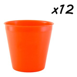 Maceta Redonda Jardinera Nº10 X 12 Unidades Color Blanco - Violeta - Naranja