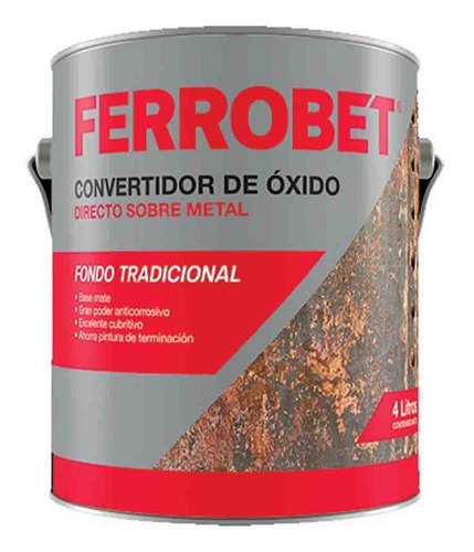 Convertidor De Oxido Rojo Ferrobet 4 Lts - Rex