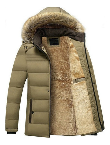 A Parka De Forro Polar Térmico Grueso Para Hombre