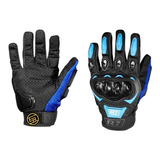 Guantes Moto R7 Racing R7-1 Negro/azúl Touch/limpiador Mica