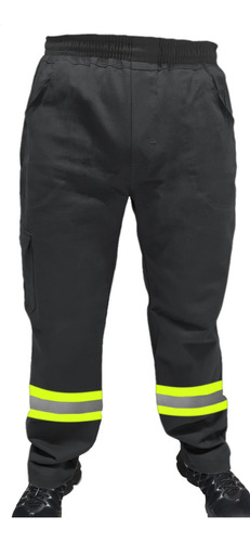 Calça De Brim Uniforme Profissional - Com Faixa Refletiva