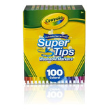 Crayola Super Tips, Marcadores De Tinta Lavable-100 Unidades