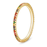 Anel Rainbow Banhado A Ouro 18k