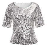 T Tops Blusa De Fiesta De Cóctel Brillante Con Lentejuelas