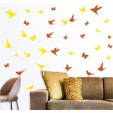 Vinilo Pared Adhesivo Decorativo Pájaros Y Mariposas