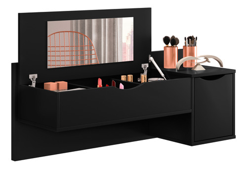 Escrivaninha Camarim Mesa Estudo Industrial C/ Espelho Blush