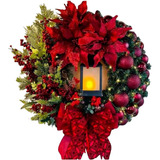 Gran Bola De Flores Rojas, Corona De Navidad