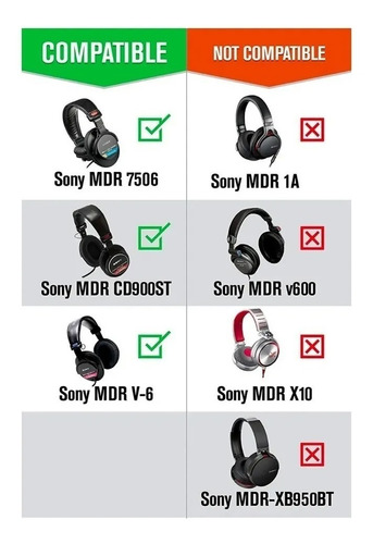 Almohadillas Para Sony Mdr 7506 V6 Auriculares Repuesto
