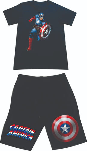 Conjuntos Camiseta Y Pantaloneta Capitan America