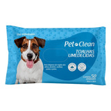 Toalhas Umedecidas Para Cães E Gato 50 Unidades  Pet Clean