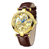 Carlien Skeleton Automatic Steampunk Relojes Reloj De Pulser