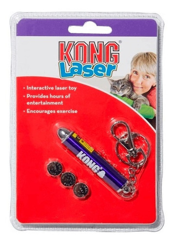 Juguete Kong Laser Puntero Con Llavero Para Gatos Y Perros Color Morado