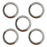 5 Argolas Em Inox N16 Chata 25mm Int X 38mm Ext