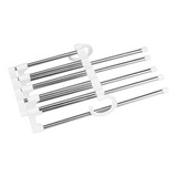 Kit 2 Cabides 5 Divisórias Retrátil Dobrável Inox P/ Calça 