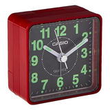 Reloj Despertador Casio Tq-140-4df /relojeria Violeta Color Rojo