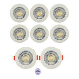 8 Spot Cob De Led 7w Redondo Direcional Embutir Sanca Cor Branco Frio Bivolt