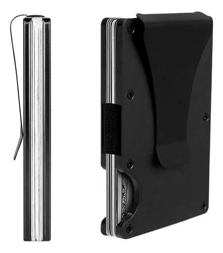 Billetera Hombre Wallet Tarjetero Bloqueo Rfid Aluminio Clip