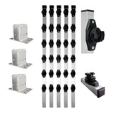 Kit 5 Haste Industrial 6 Isoladores C/ 3 Suportes De Fixação