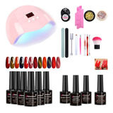  23 Kit Esmaltes Uñas+ Lámpara Uñas Sun Led/uv+base+top+tool