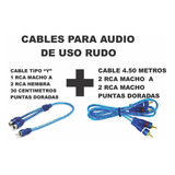 Paquete Cable Para Audio Uso Rudo Rca Tipo Y +cable 4.50 Mts