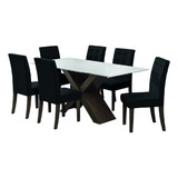 Conjunto De Mesa Para Sala De Jantar Off White Dubai 1,80m