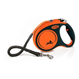 Correa Retráctil Premium Flexi Xtreme L 5m Perros Hasta 65kg Color Naranja Y Negro