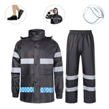 Impermeable Motociclista Reflejante Con Capucha+zapatos