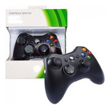 Controle Sem Fio Para Xbox 360 Slim Ou Fat E Pc Joystick Cor Preto