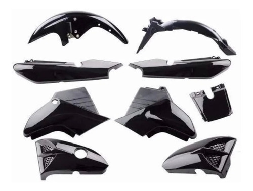 Kit De Plasticos Yamaha Ybr 125 9 Piezas Negro // Siamotos++