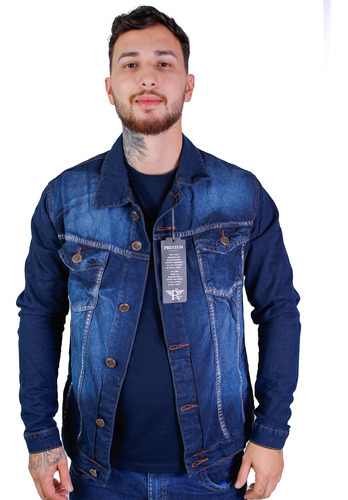 Jaqueta Jeans Masculina Lisa Moderna Elegante