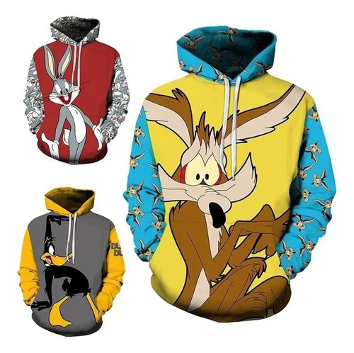 Sudadera Con Capucha Looney Tunes Wile Coyote Envío Grati E