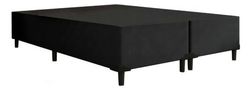 Cama Box Base Queen + Colchão Castor Molas Revoluti. Híbrido Cor Suede Preto