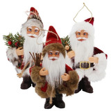 3 Mini Papai Noel Enfeite Pendurar Decoração Natalina 15 Cm