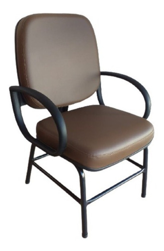 Cadeira Fixa Obeso Diretor Capacidade 150kg Marrom Nacional