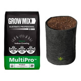 Combo Sustrato Growmix 20 L + Maceta Geotextil Lotus 20 L