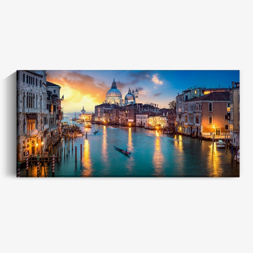 Quadro De Paisagem Para Sala Fim De Tarde Venezza 130x45