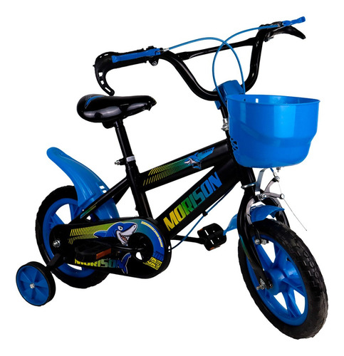 Bicicleta Rodada 12 Color Azul Para Niño, Ruedas De Apoyo Tamaño Del Cuadro S